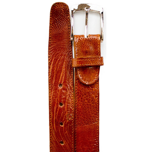 Mens Ostrich Leg Dress Belt in Burgundy by Belvedere Shoes