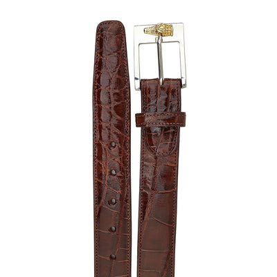 Mens Alligator Dress Belt in Peanut by Belvedere Shoes