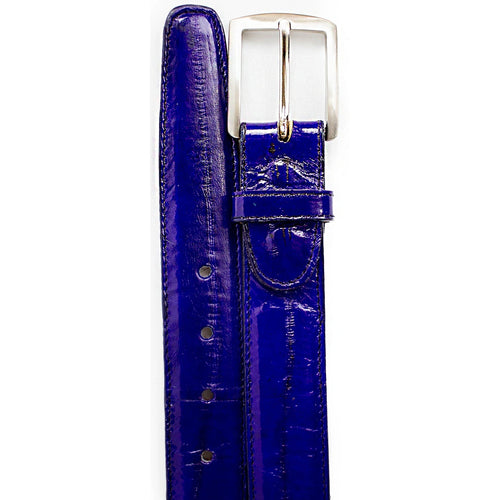 Mens Eel Skin Belt in Navy by Belvedere Shoes