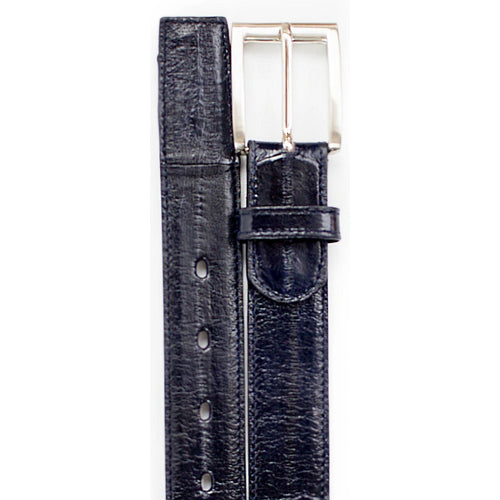 Mens Eel Skin Belt in Navy by Belvedere Shoes