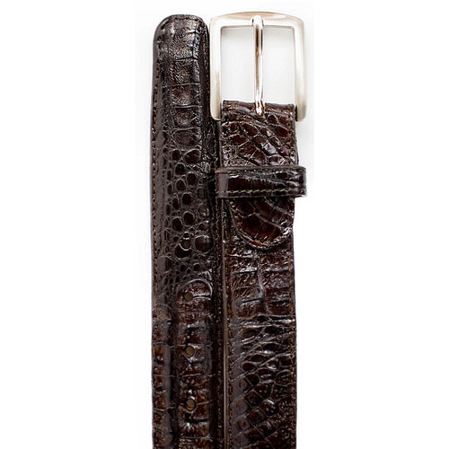 Mens Caiman Crocodile Dress Belt in Brown by Belvedere Shoes