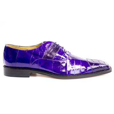 Mens Mare Eel & Ostrich Cap Toe Dress Shoe in Purple by Belvedere Shoes