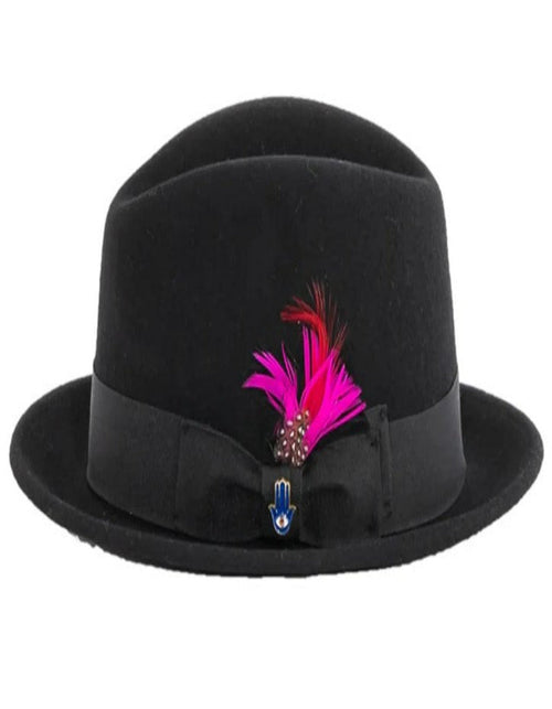 Black Dress Hat 1920s Fedora Style - Mens Narrow Brim Crushable Wool Dress Hat Trilby Fedora in Black USA Men's Outlet