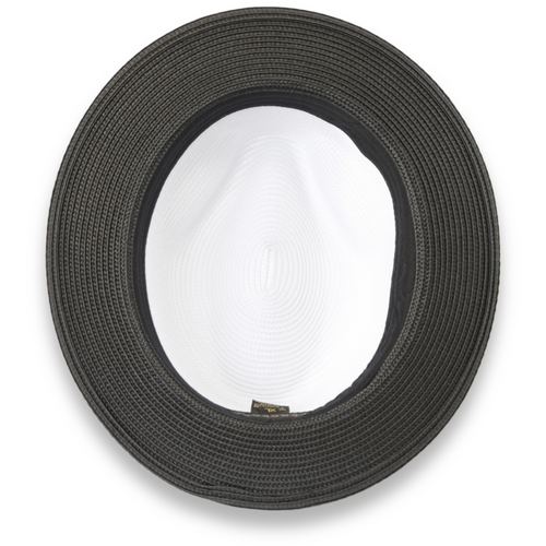 Tapa Crushable Straw Hat Fedora in Two Tone Black-White by Ferrecci USA