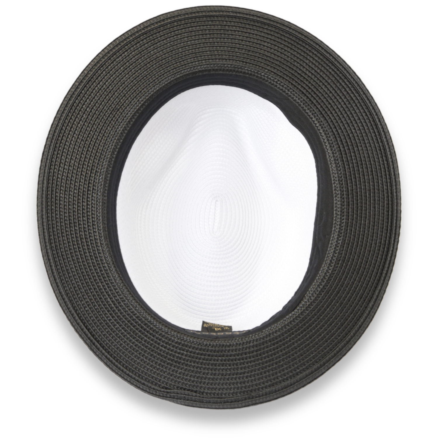 Tapa Crushable Straw Hat Fedora in Two Tone Black-White by Ferrecci USA