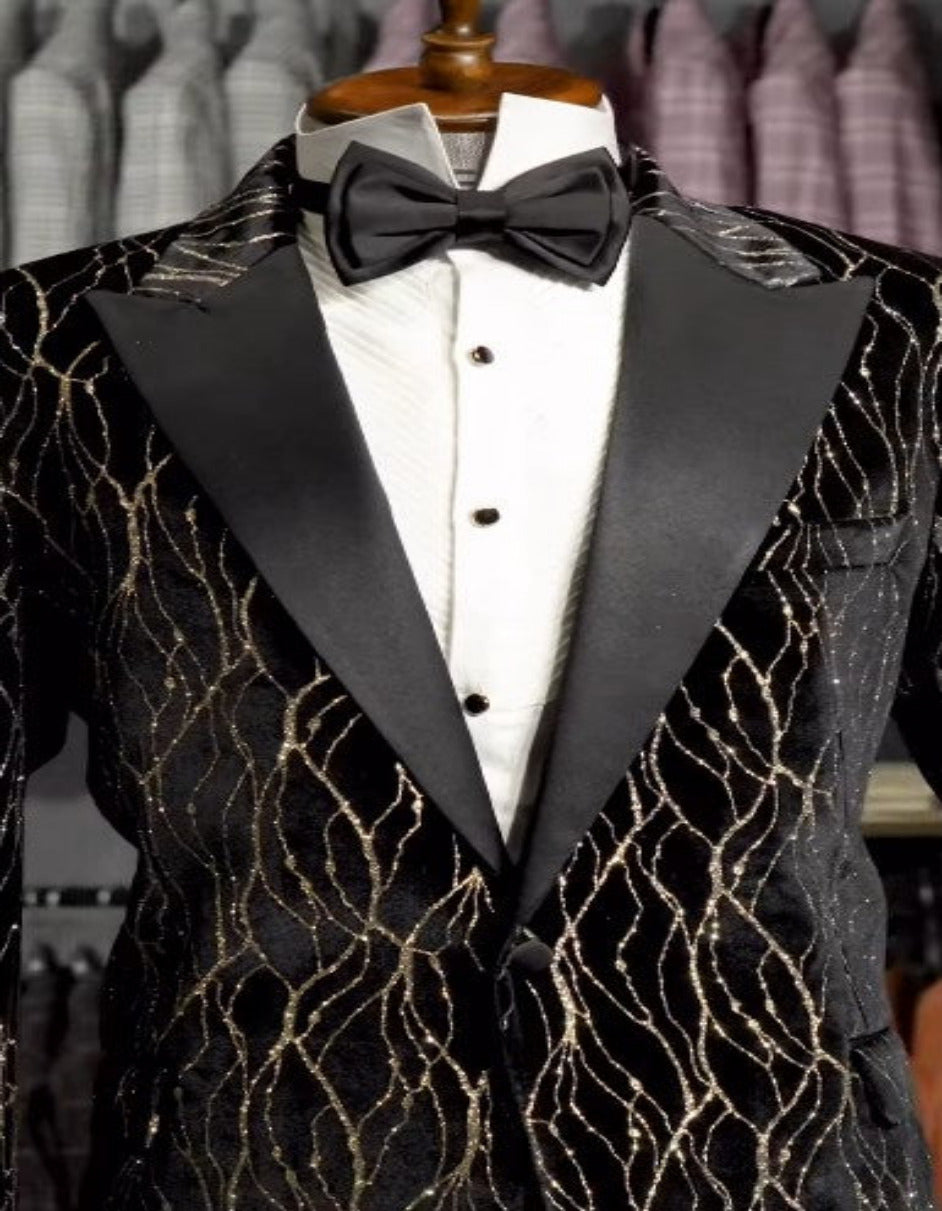 Mardi Gras Tuxeod Dinner Jacket in Green - White - Black - Purple - Red and Gold by USA Men's Outlet
