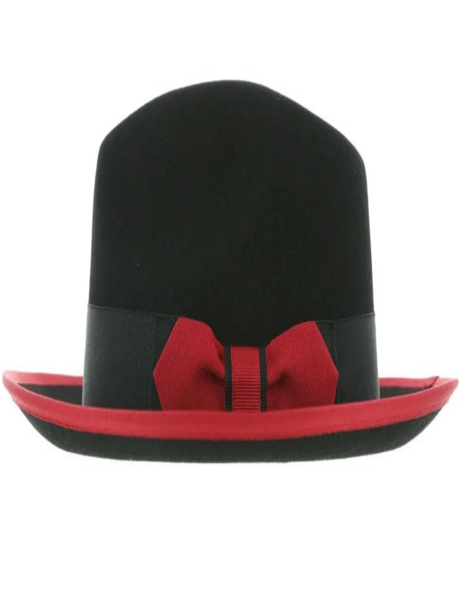 Black and Red Dress Hat 1920s Fedora Style - Men's Classic Two Tone Trilby Fedora Dress Hat in Black and Red - USA Men's Outlet