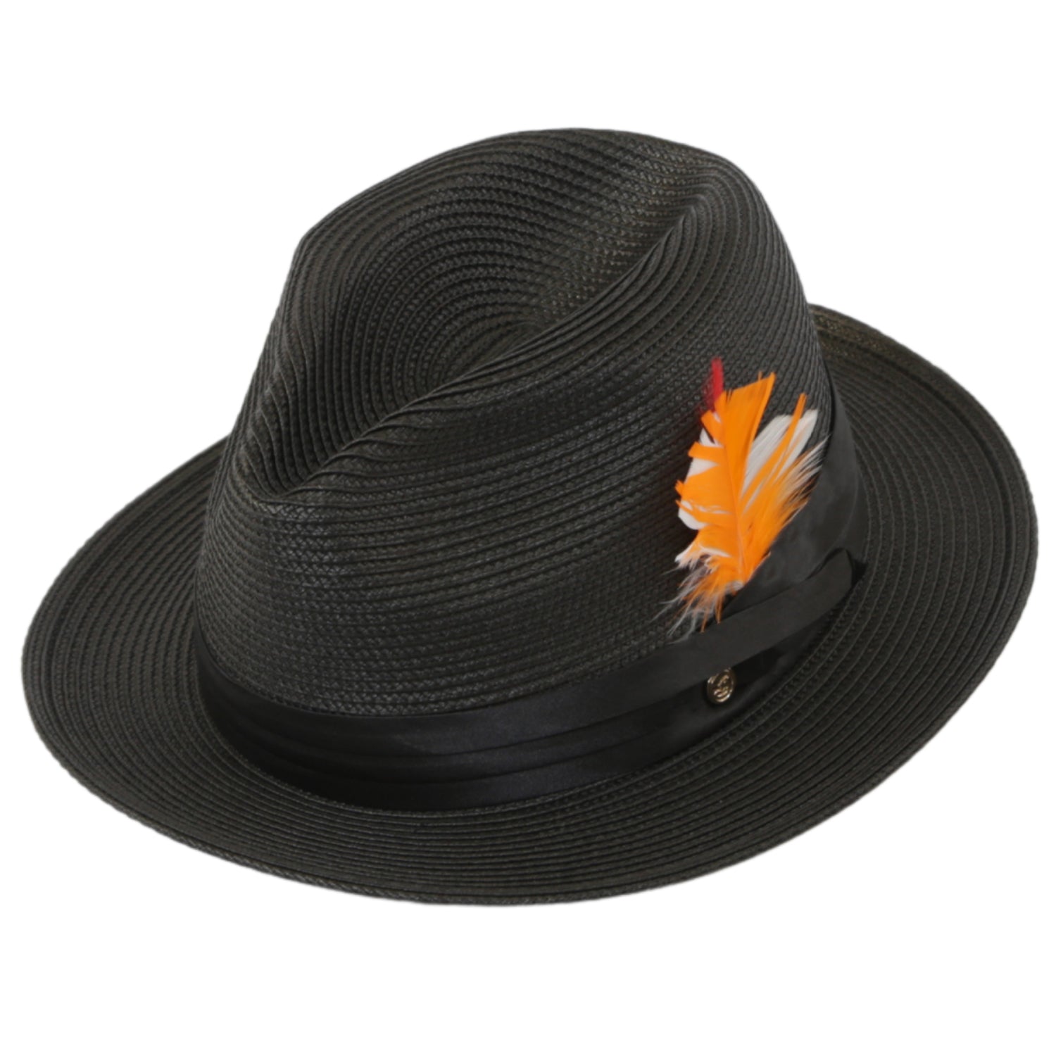 Tapa Crushable Straw Hat Fedora in Black by Ferrecci USA