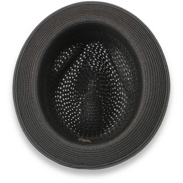 Castor Crushable Straw Hat Fedora in Black by Ferrecci USA