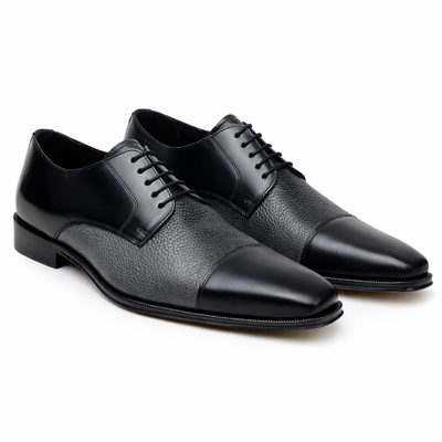 Belvedere Alexander Black/Grey Genuine Crocodile Oxford