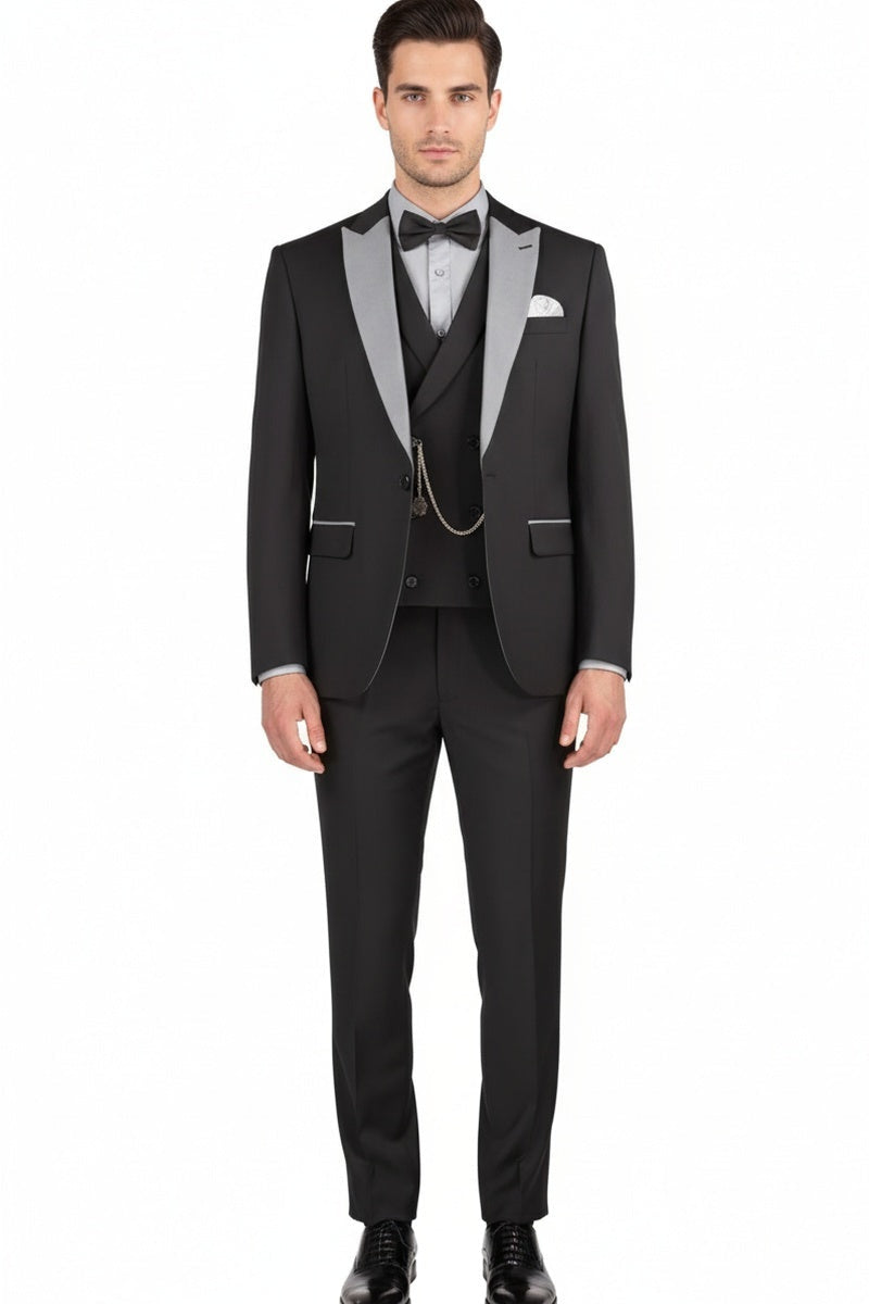 Black 1-Button Peak Tuxedo