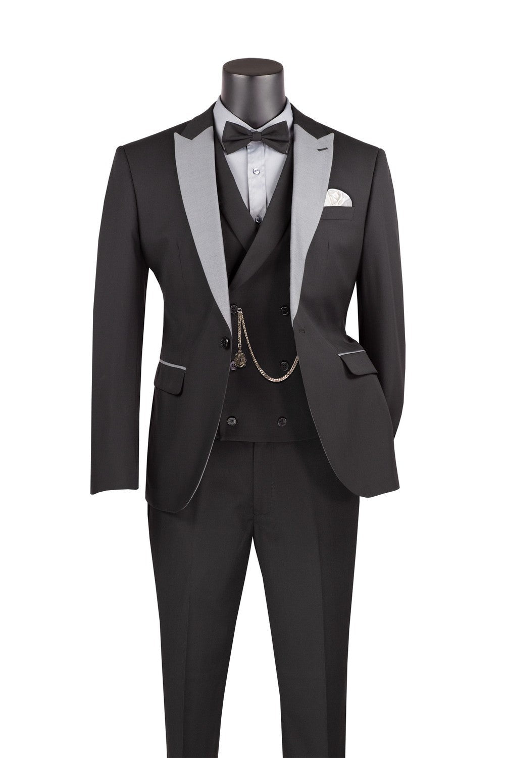 Black 1-Button Peak Tuxedo