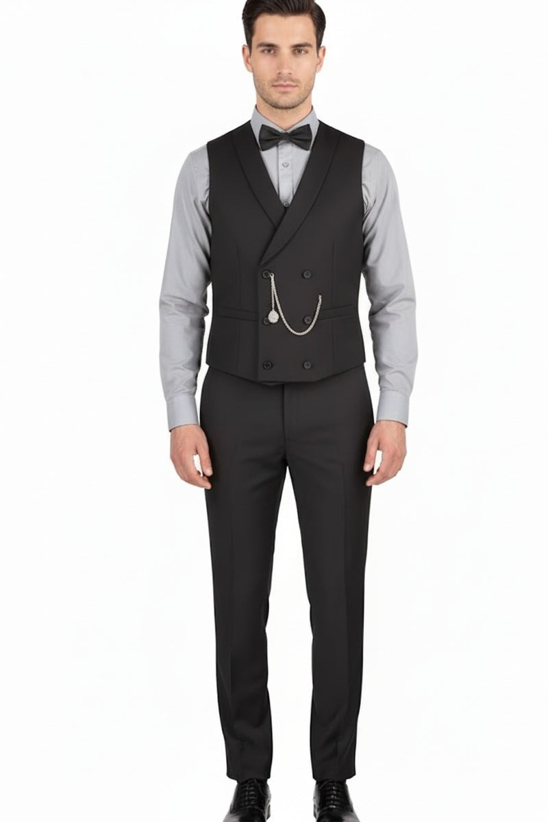 Black 1-Button Peak Tuxedo