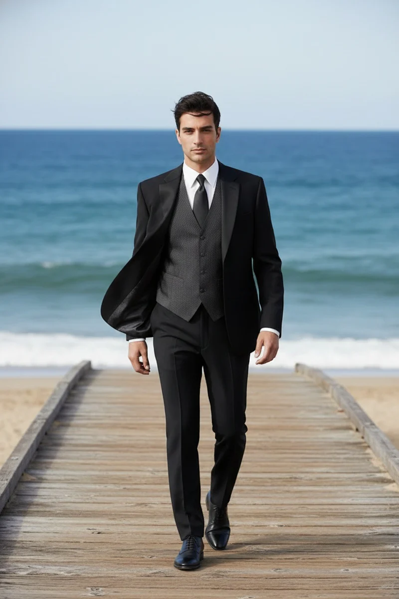 Black 2-Button Notch Tuxedo