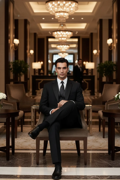 Black 2-Button Notch Tuxedo