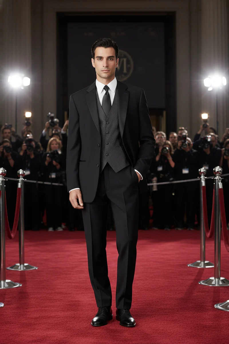 Black 2-Button Notch Tuxedo