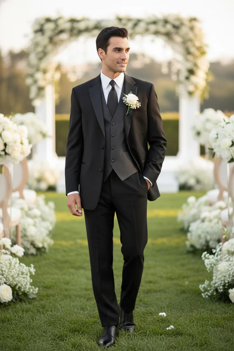 Black 2-Button Notch Tuxedo