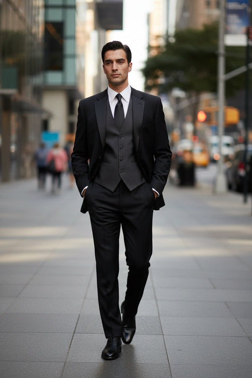 Black 2-Button Notch Tuxedo