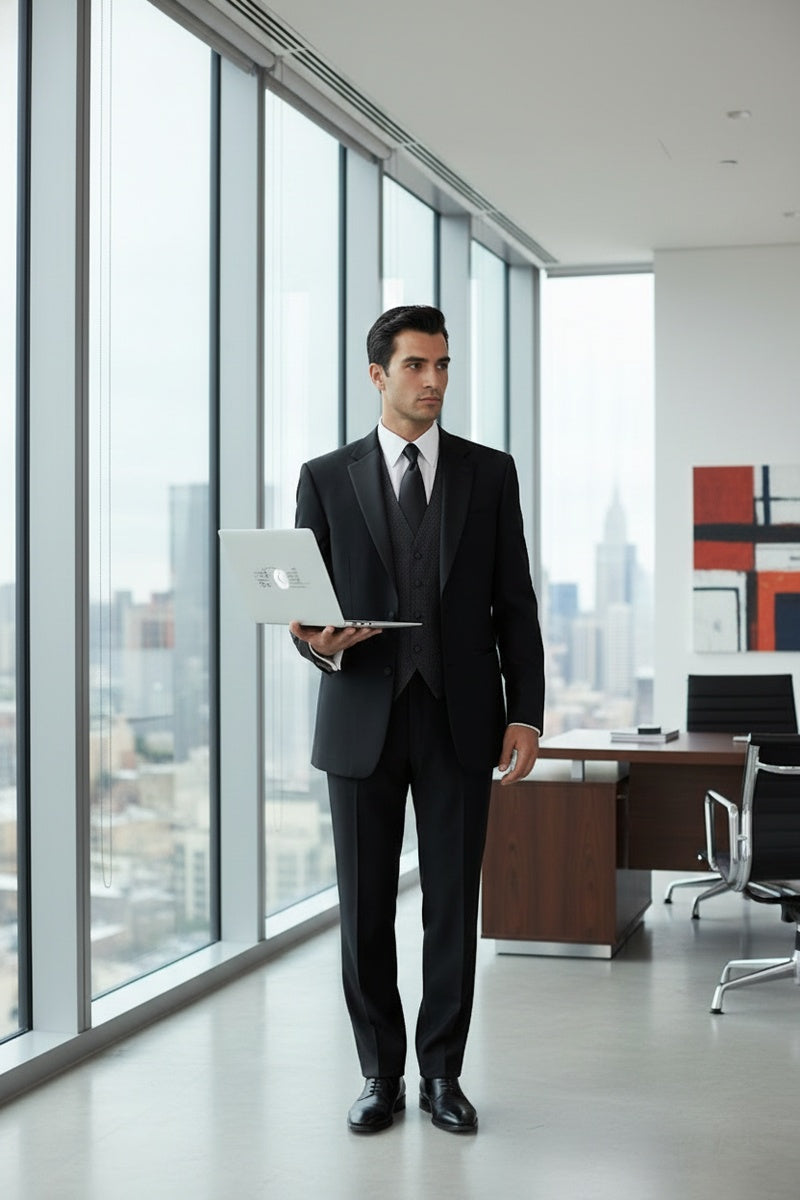 Black 2-Button Notch Tuxedo