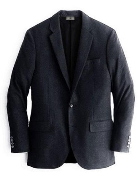 Two Buttons Cashmere & Wool Black Blazer For Men's by USA Men's Outlet