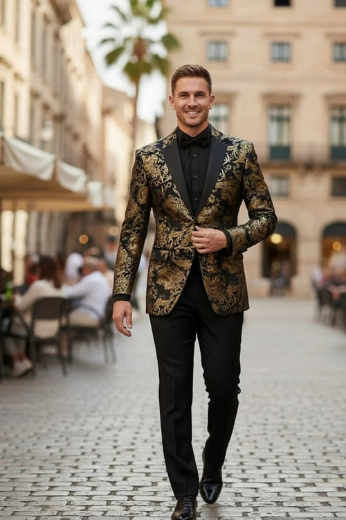 Black & Gold Tuxedo Jacket