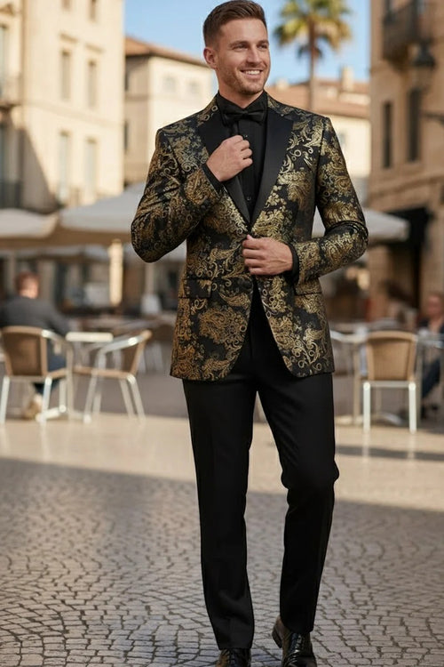 Black & Gold Tuxedo Jacket