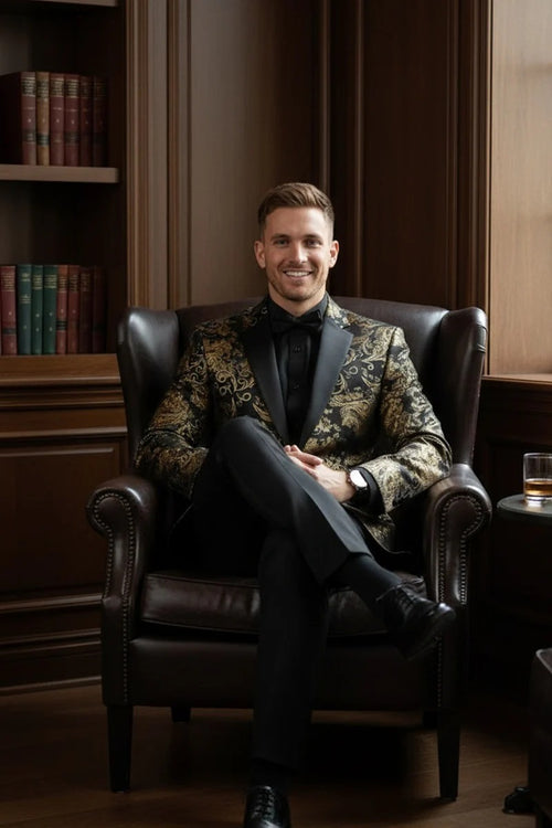 Black & Gold Tuxedo Jacket