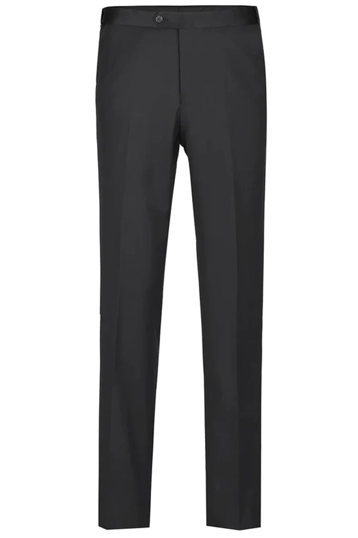 Black Prom Suit - Mens Traditional One Button Slim Fit Peak Black Tuxedo