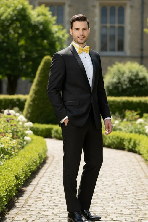 Black Vinci 1-Button Shawl Tuxedo
