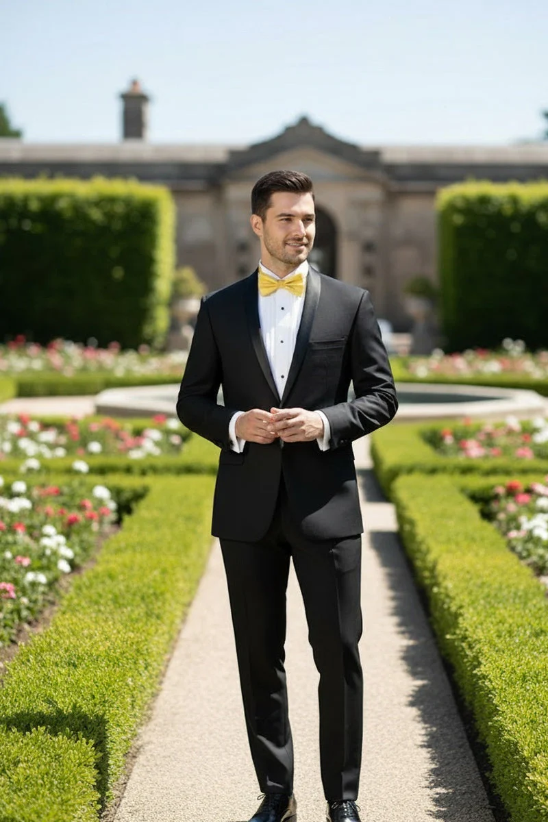 Black Vinci 1-Button Shawl Tuxedo