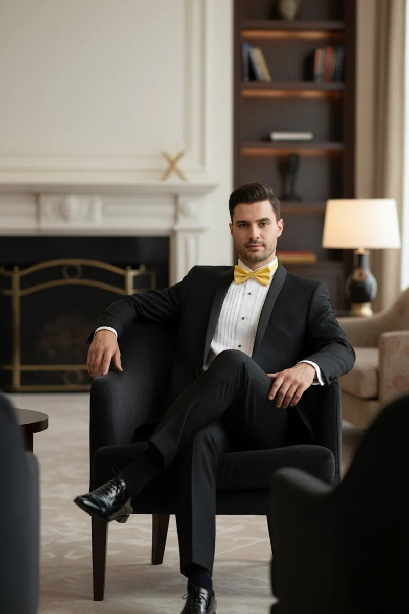 Black Vinci 1-Button Shawl Tuxedo