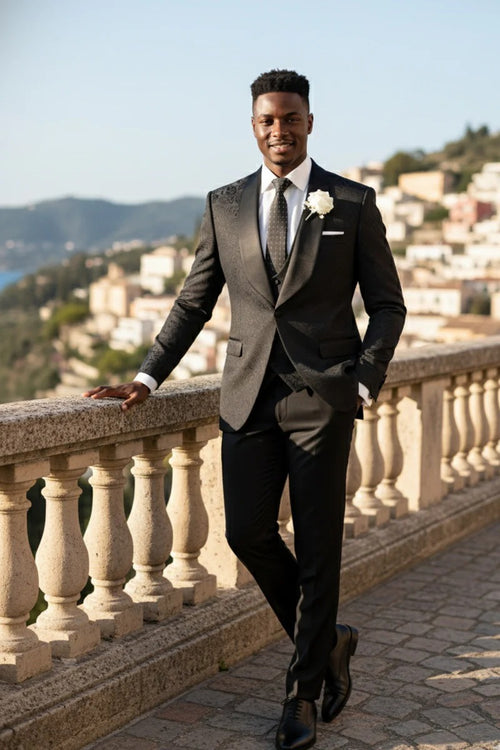 Black Vinci 1-Button Shawl Tuxedos