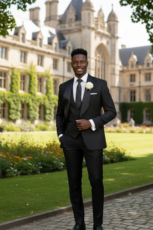 Black Vinci 1-Button Shawl Tuxedos