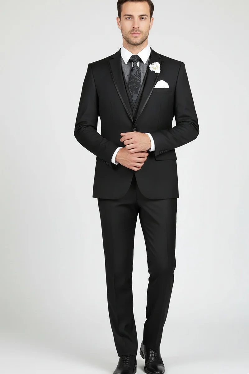 Black Vinci 2-Button Notch Tuxedo