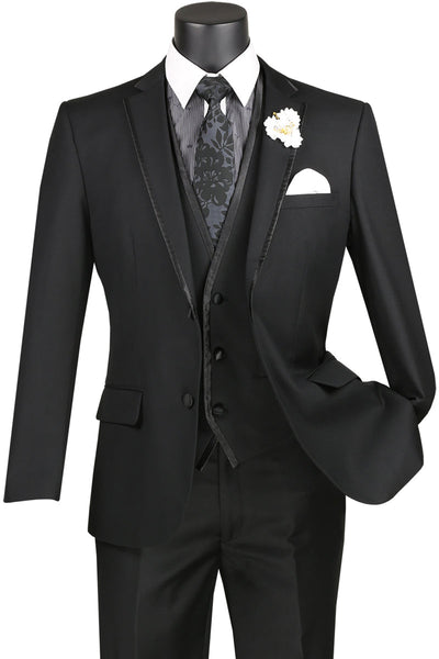 Black Vinci 2-Button Notch Tuxedo
