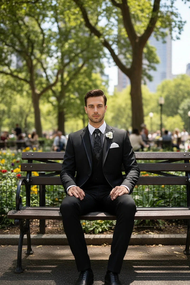 Black Vinci 2-Button Notch Tuxedo