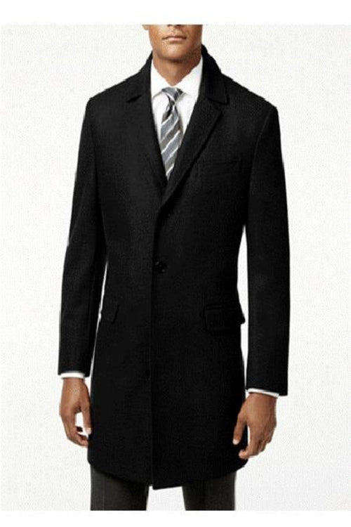 Three Quarters Length Men's Dress Coat Black Wool Long Jacket Men's Carcoat ~ Designer Men's Wool Men's Peacoat Sale by USA Men's Outlet