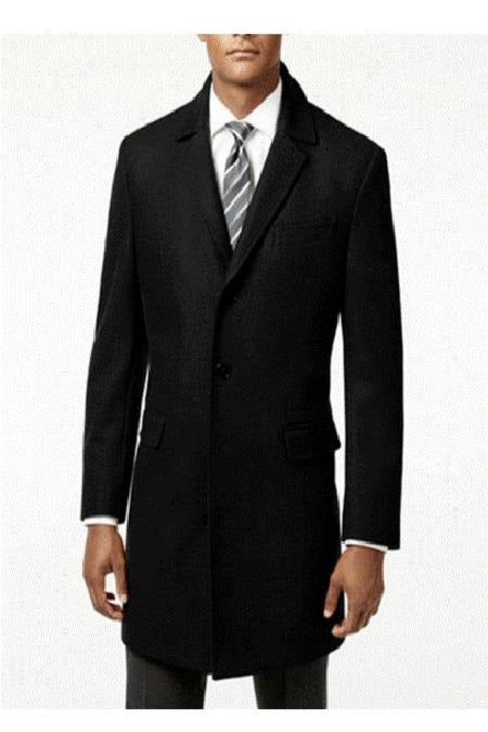 Three Quarters Length Men's Dress Coat Black Wool Long Jacket Men's Carcoat ~ Designer Men's Wool Men's Peacoat Sale by USA Men's Outlet