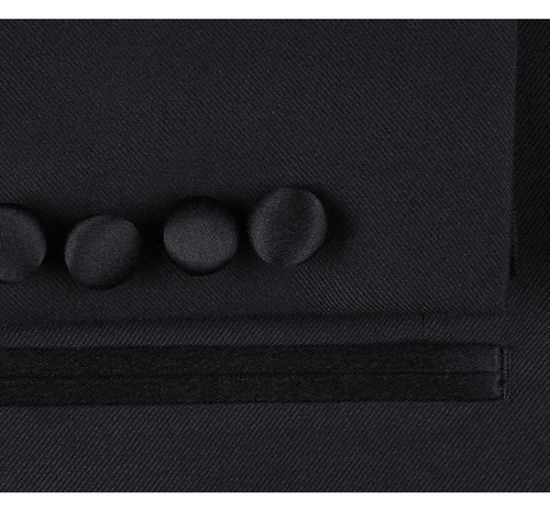 Mens 80s Prom Suit Perfect Outfit - Mens Traditional One Button Classic Fit Peak Black Tuxedo