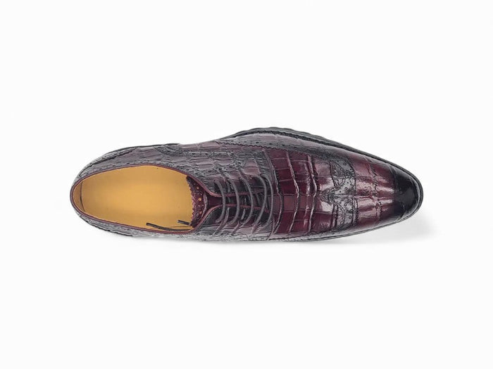 Carrucci Blucher Style Alligator Embossed Oxford