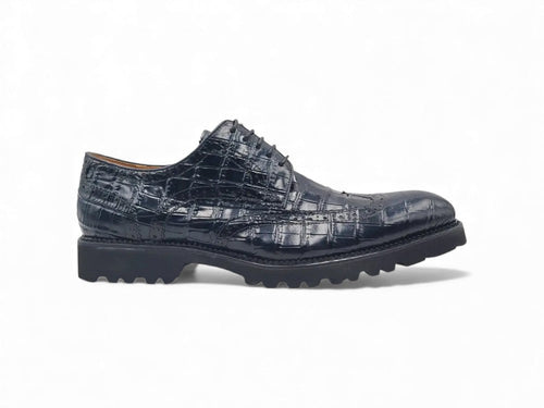 Carrucci Blucher Style Alligator Embossed Oxford
