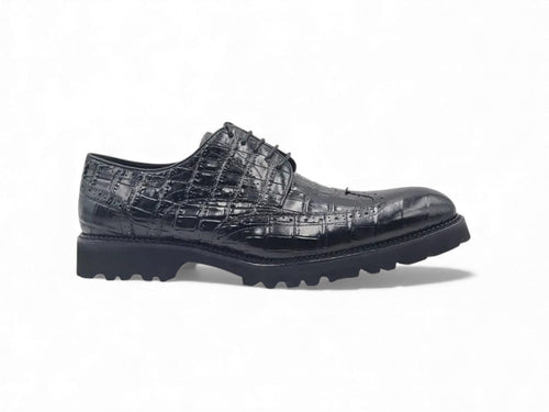 Carrucci Blucher Style Alligator Embossed Oxford