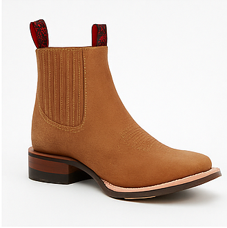 Botines Charros Quincy de Gamuza con Punta Cuadrada