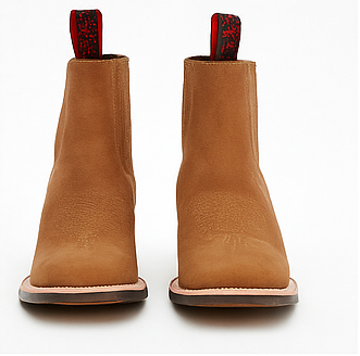 Botines Charros Quincy de Gamuza con Punta Cuadrada