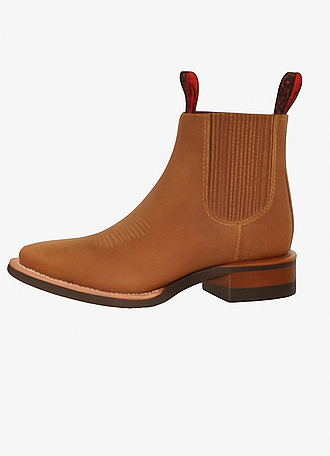 Botines Charros Quincy de Gamuza con Punta Cuadrada