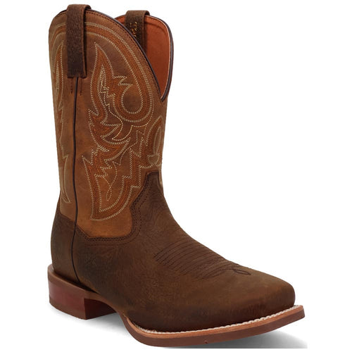 Dan Post Men's Bridgestone Chocolate & Tan Square Toe Western Boots by Dan Post Boots