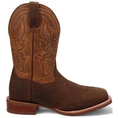 Dan Post Men's Bridgestone Chocolate & Tan Square Toe Western Boots by Dan Post Boots