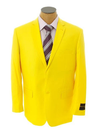 Men’s Bright Yellow Blazer – Classic Two Button Formal Sport Coat for Wedding, Party and Statement Wear