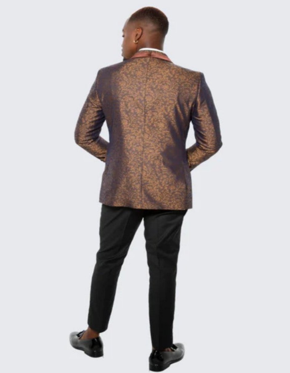 Mens Brown Paisley Hybrid Fit Tuxedo Jacket Wedding - Prom Tuxedo USA Men's Outlet