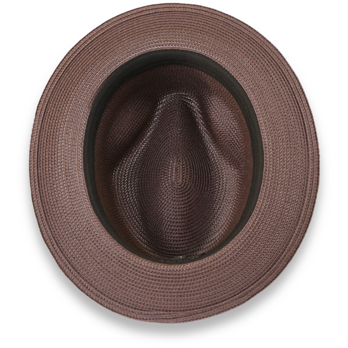 Tapa Crushable Straw Hat Fedora in Brown by Ferrecci USA